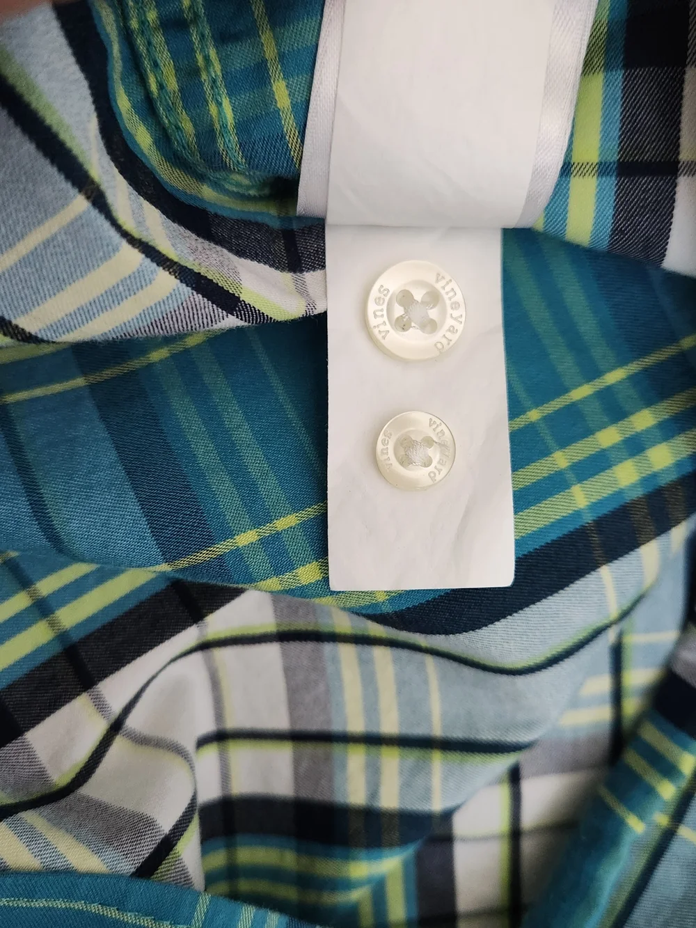 Vineyard Vines On The Go Performance Shirt Men’s 2XL Green Madras Plaid Brrr
